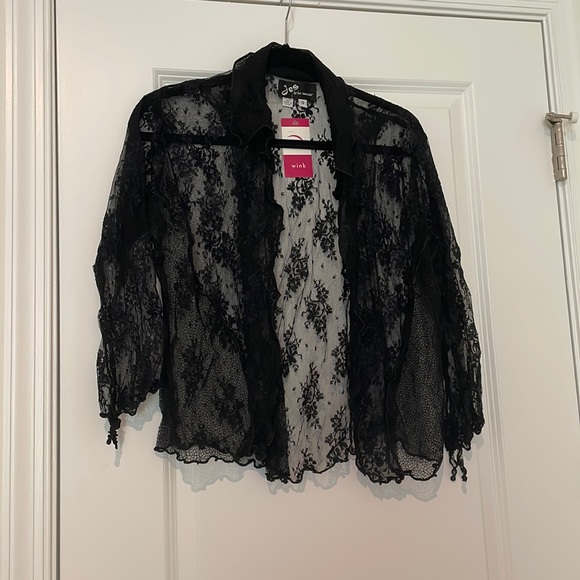 NWT Jes Irie Wear black lace top - Picture 2 of 6